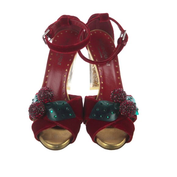 Tom Ford for Yves Saint Laurent Red Velvet Cherry Sandals, Fall 2003 - Picture 2 of 8